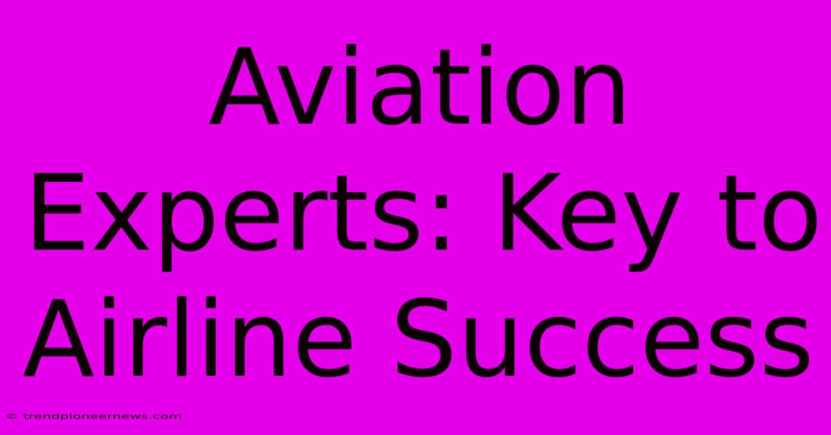 Aviation Experts: Key To Airline Success