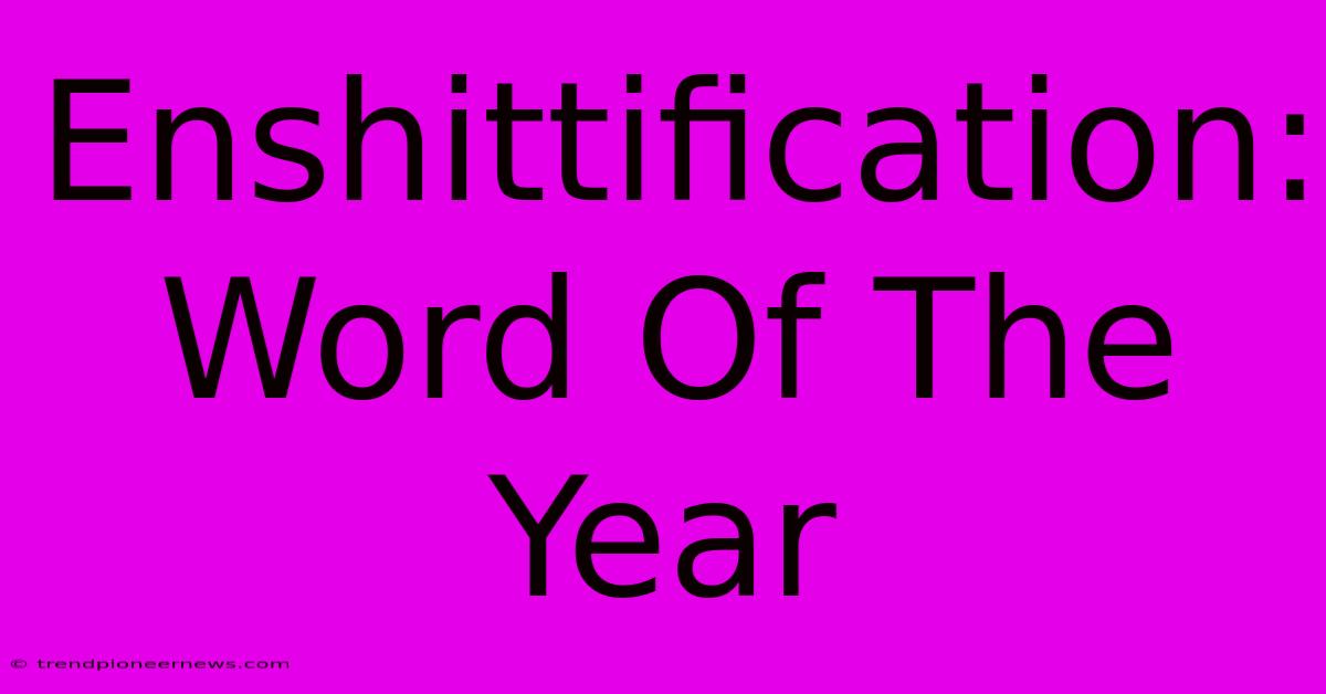 Enshittification: Word Of The Year