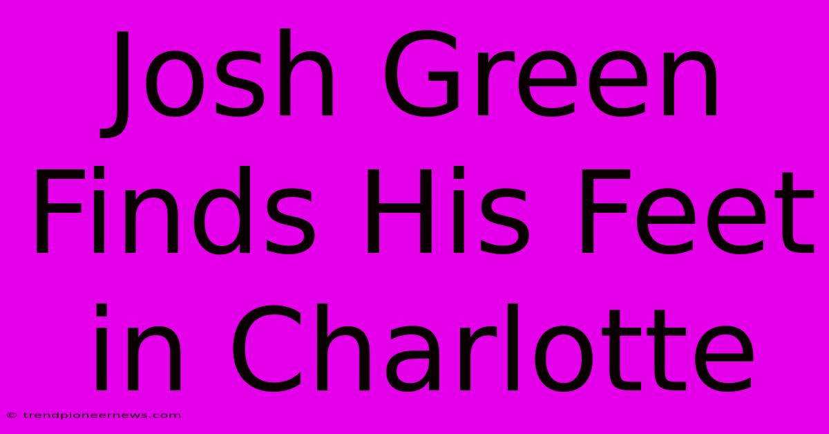 Josh Green Finds His Feet In Charlotte