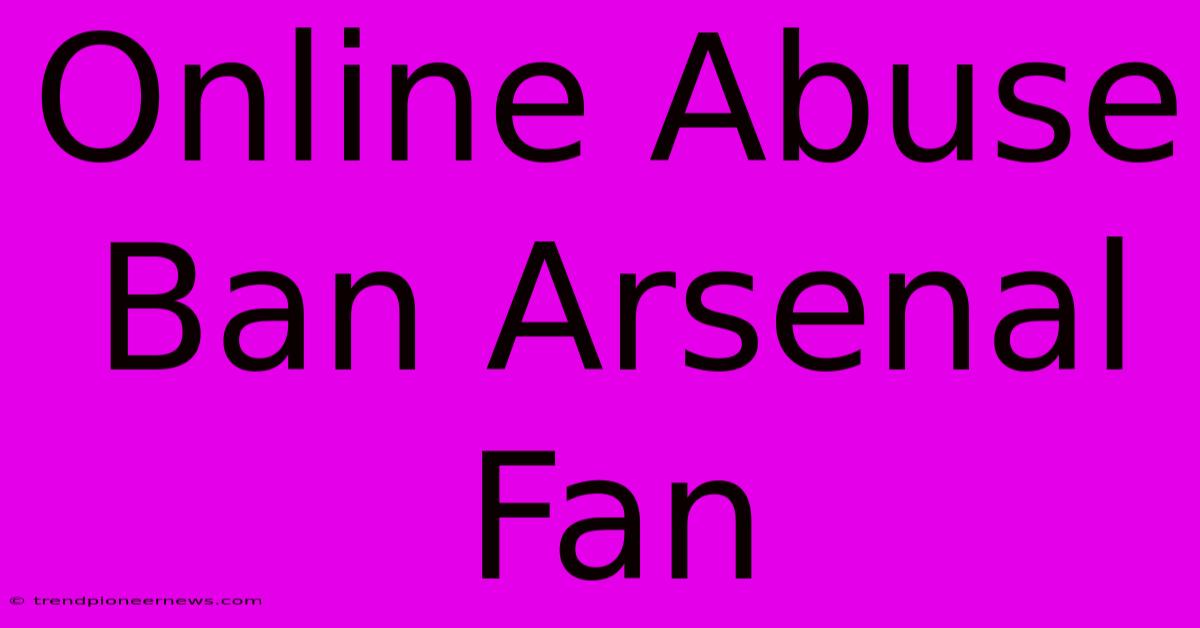 Online Abuse Ban Arsenal Fan