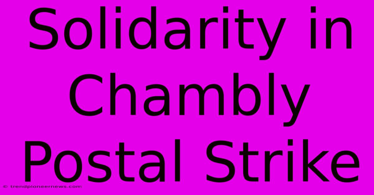 Solidarity In Chambly Postal Strike